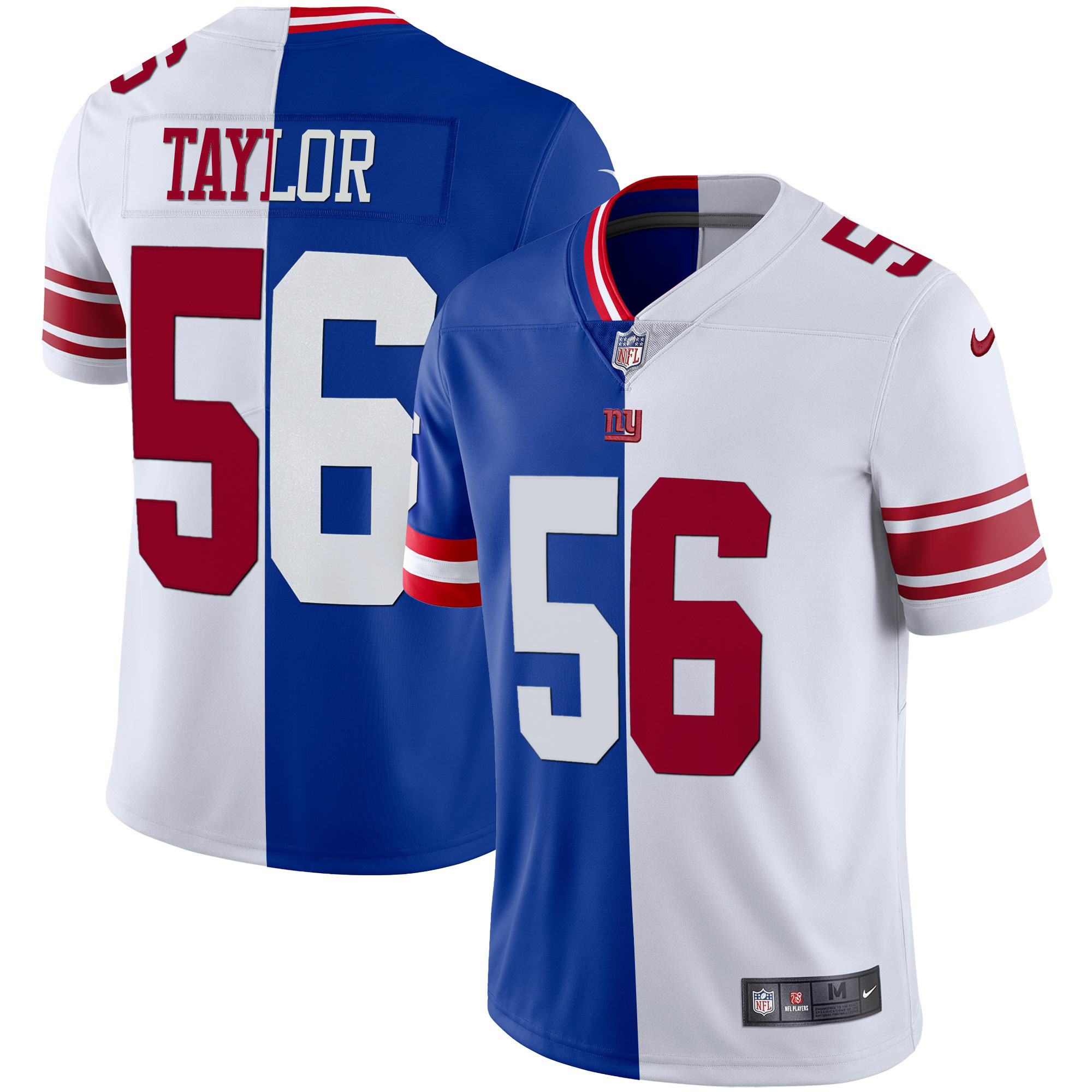 Lawrence Taylor Men's New York Giants Split Vapor Royal White Jersey - All Stitched 