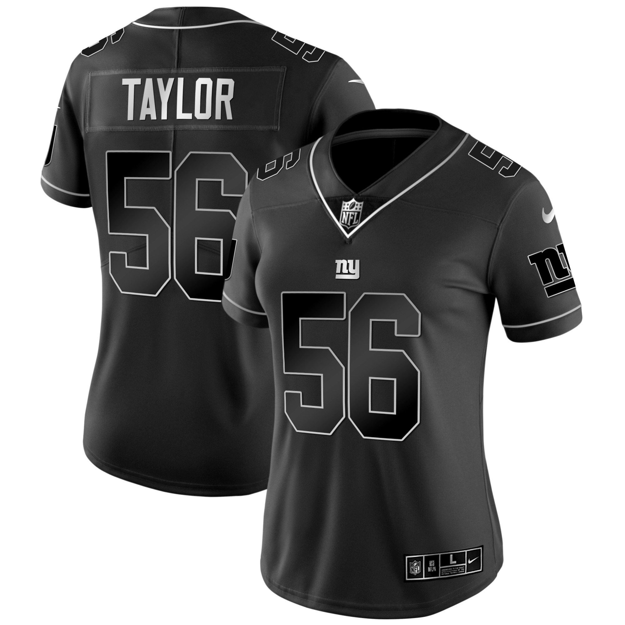 Lawrence Taylor New York Giants Black Silver Vapor Jersey - All Stitched 