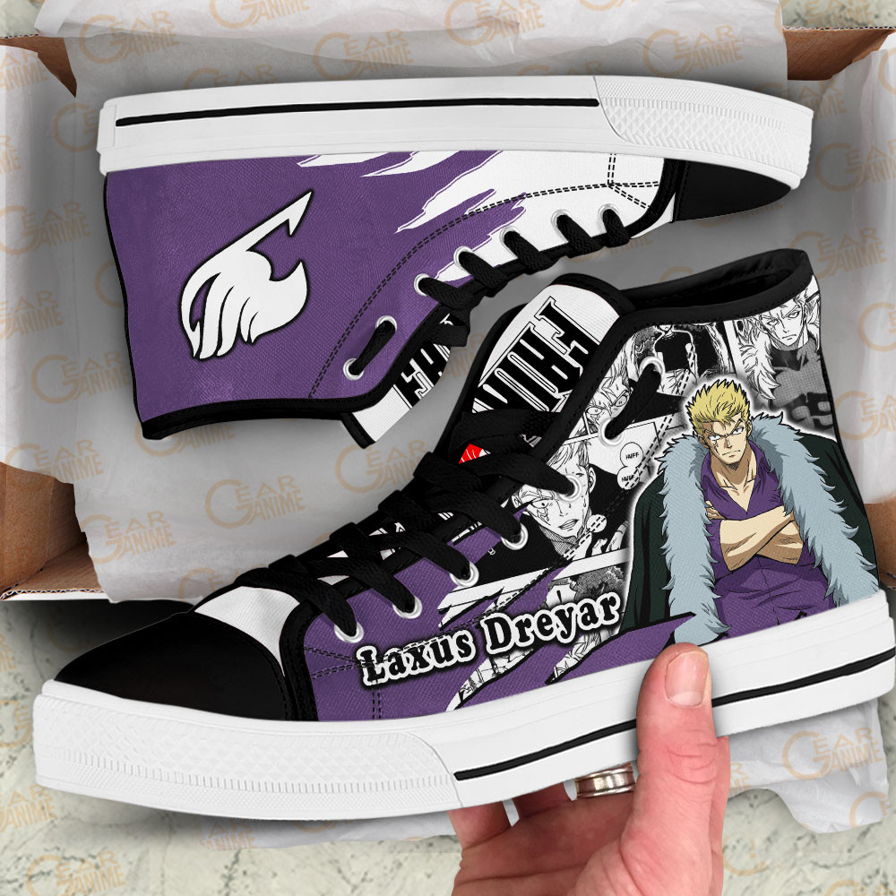 Laxus Dreyar High Top Shoes Custom Fairy Tail Anime Sneakers Mix Manga