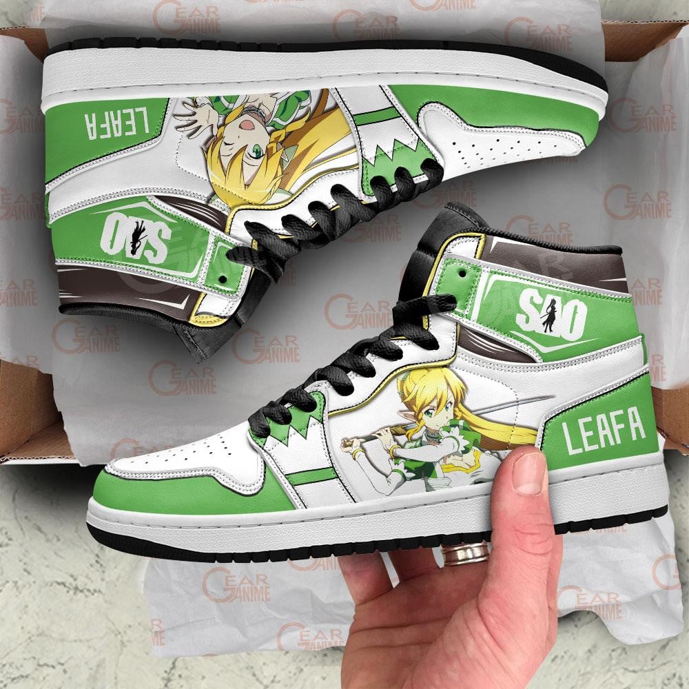 Leafa JD1s Sneakers Anime Sword Art Online Shoes, Air Jordan Hightop