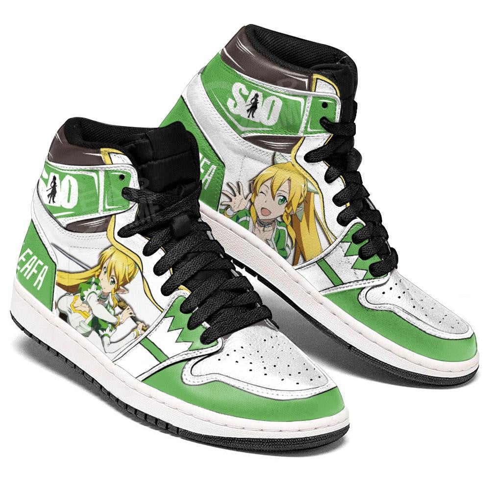 Leafa JD1s Sneakers Anime Sword Art Online Shoes, Air Jordan Hightop