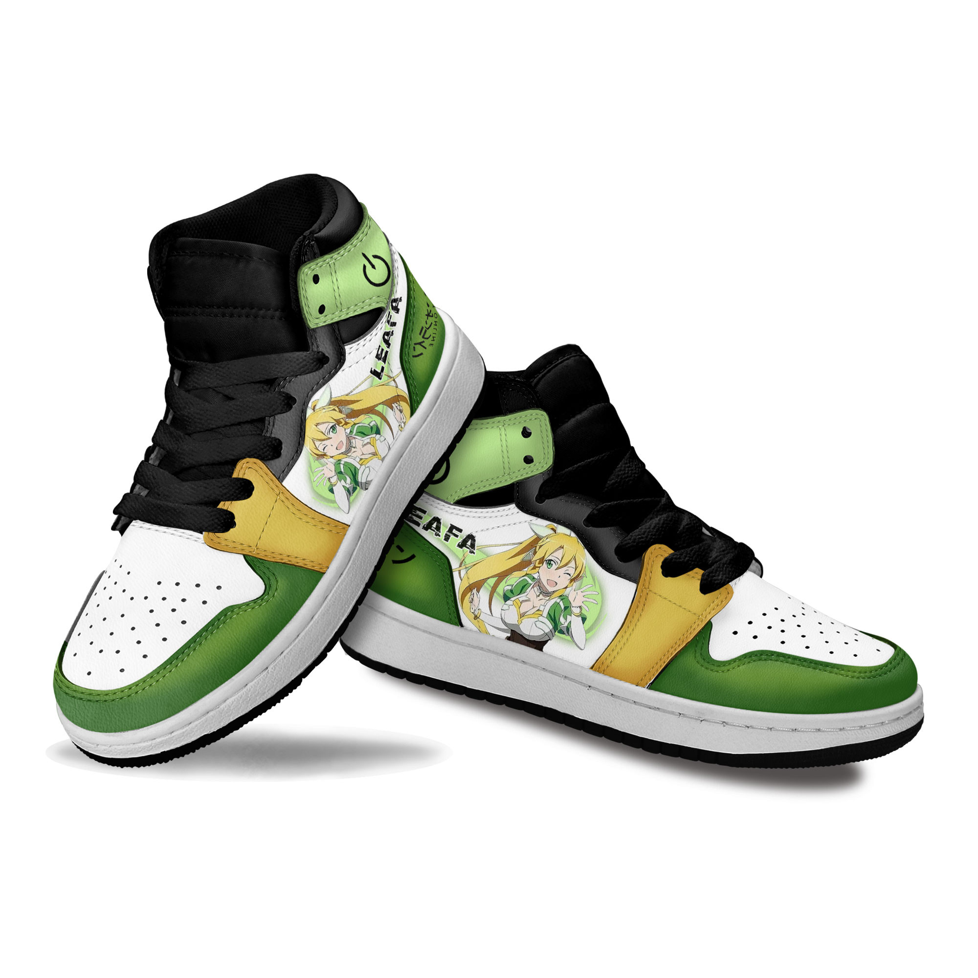 Leafa Kids Sneakers Custom Sword Art Online Anime Shoes For Kids