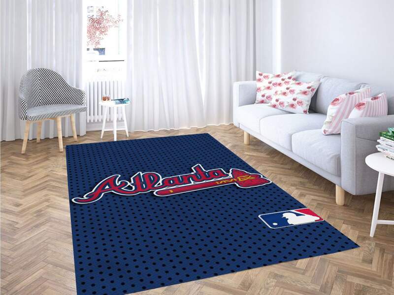 League Baseball Altanta Carpet Rectangle Rug