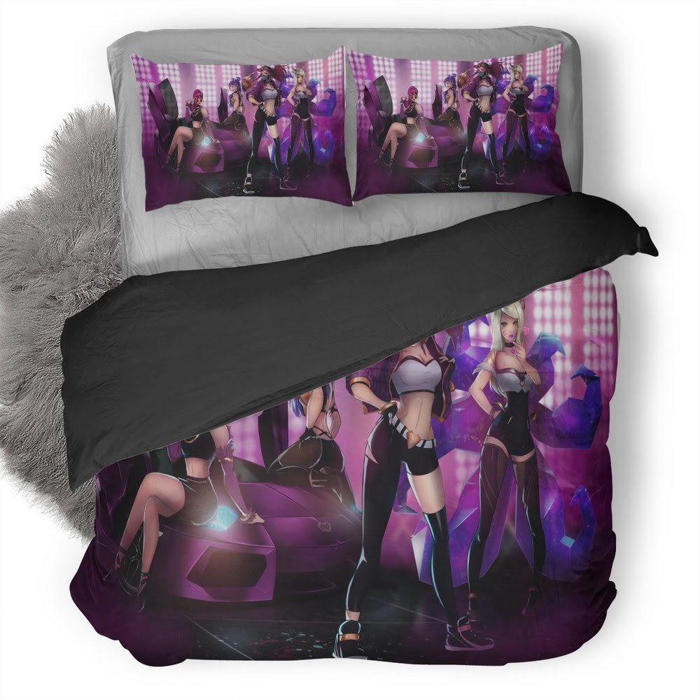 League Of Legends Ahri Akali Evelynn And Kaisa 3D Customized Duvet Cover Bedding Set