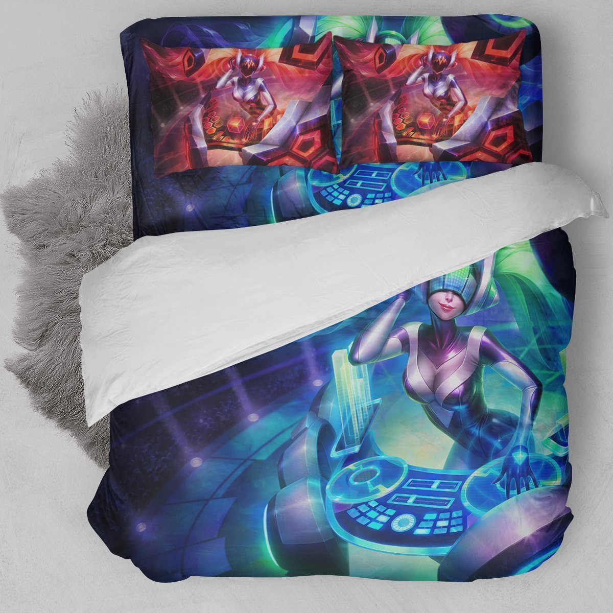 League Of Legends Dj Sona Duvet Cover Bedding Set