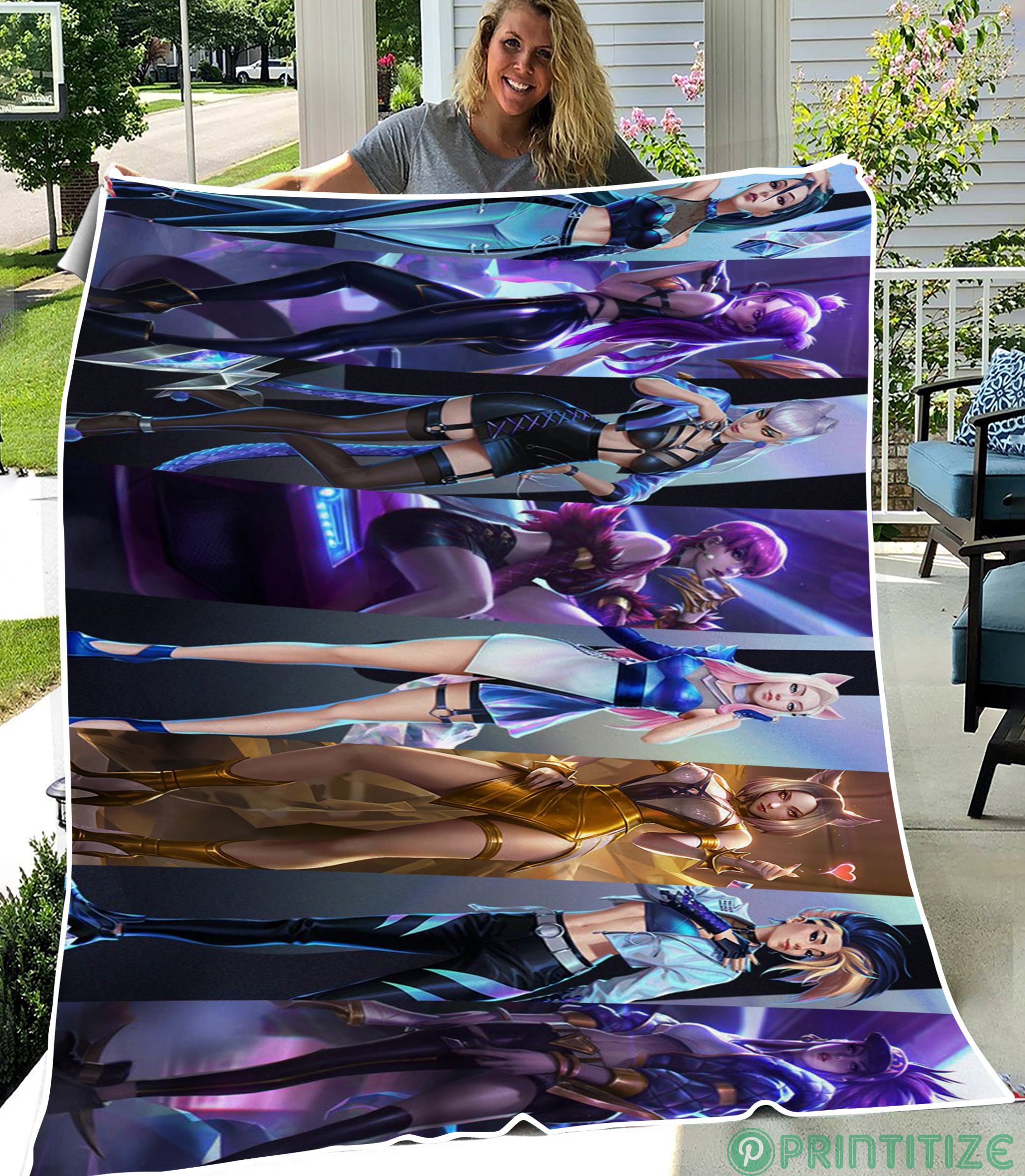 League Of Legends KDA Skin Fleece Blanket