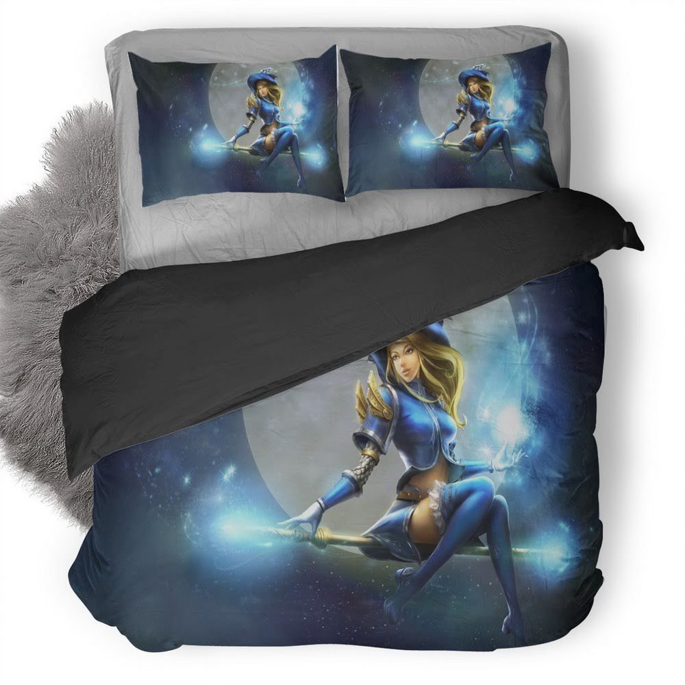 League Of Legends Lux Moon Staff Witch Hat 3D Customized Duvet Cover Bedding Set