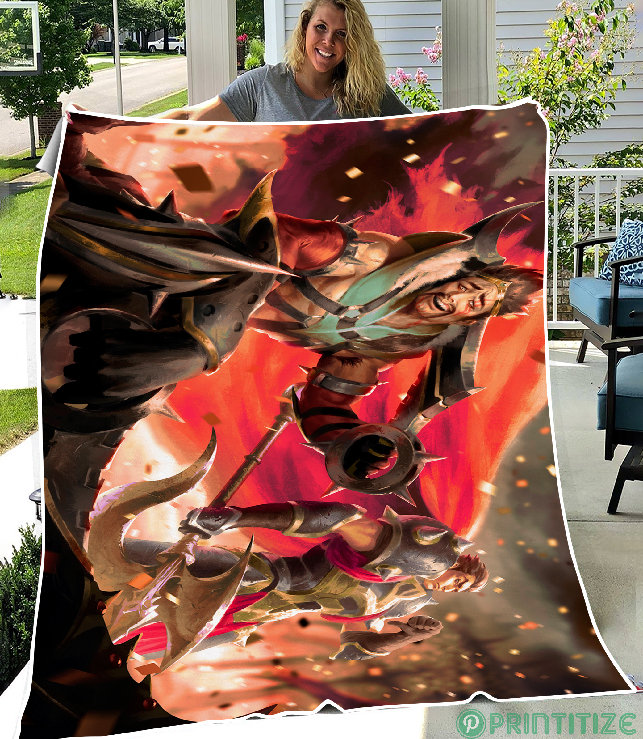 League of Legends Noxus Bros Fleece Blanket