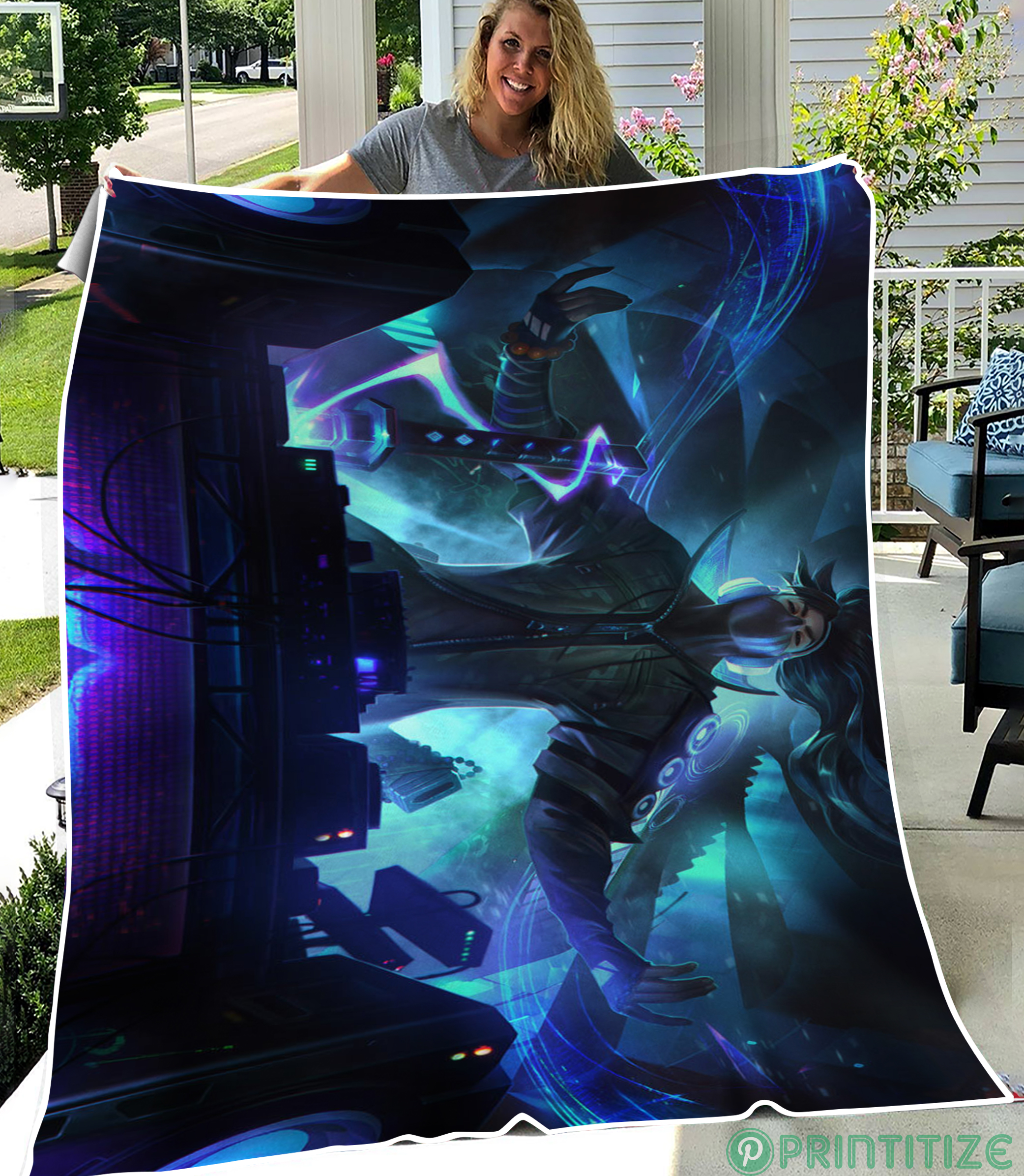 League of Legends Yasuo True Damage Skin Fleece Blanket