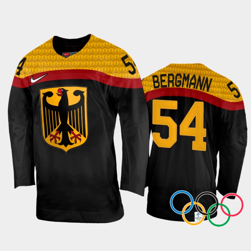 Lean Bergmann Germany Black Away Jersey 2022 Winter Olympics