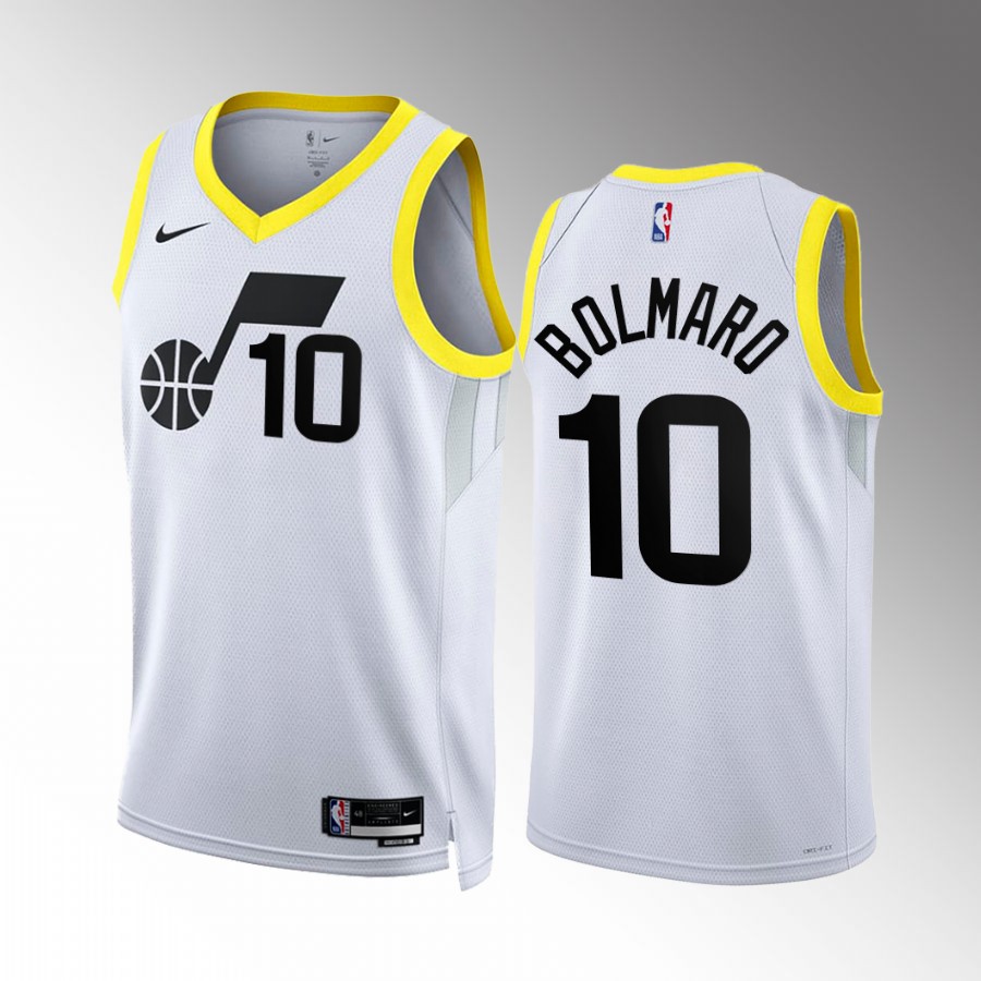 Leandro Bolmaro 2022-23 Utah Jazz White #10 Association Edition Jersey