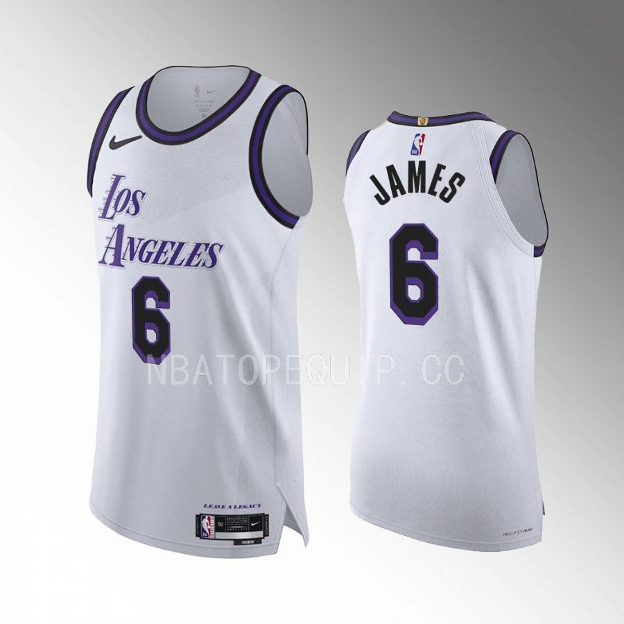 LeBron James 2022-23 Lakers #6 City Edition Jersey White