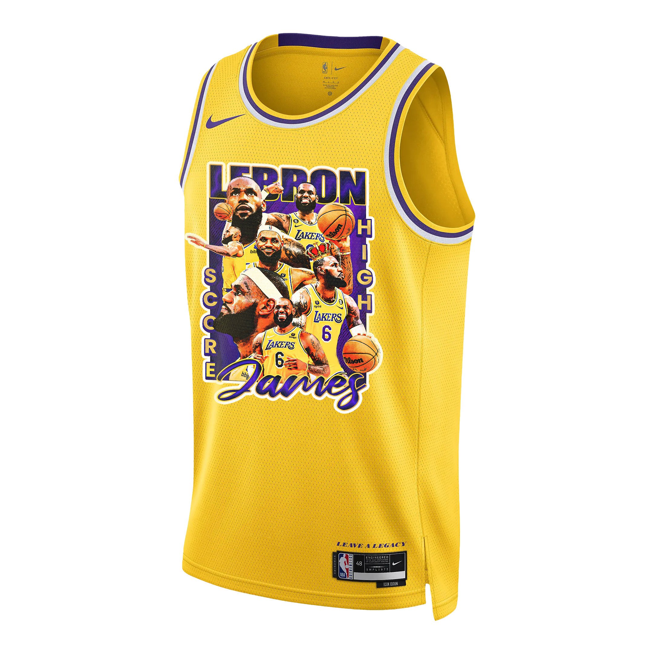 LeBron James Champion Style Los Angeles Lakers 2022-23 Jersey – Screen Print Graphics