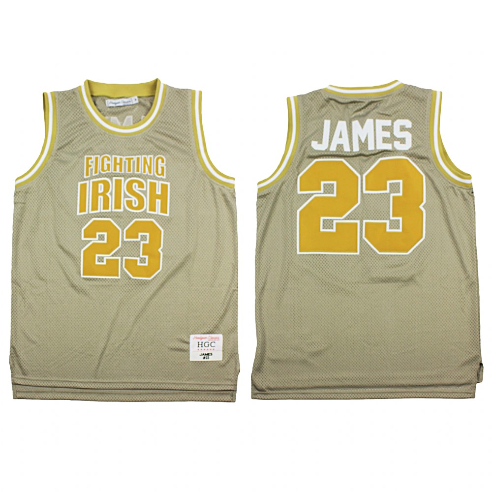 Lebron James high school jersey Gold Alternate Fighting Irish High School #23 Jersey