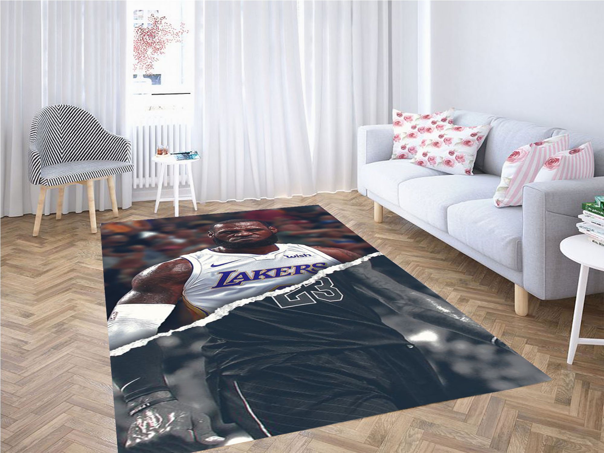 Lebron James Lakers Wallpaper Carpet Rectangle Rug