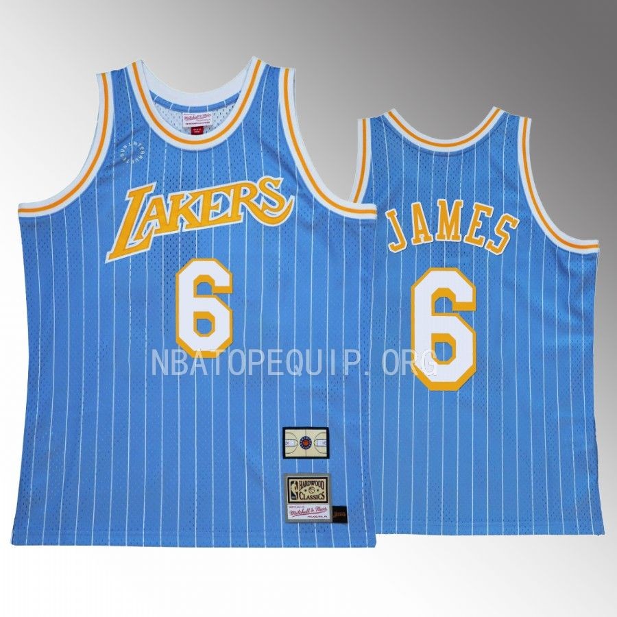 LeBron James Los Angeles Lakers #6 Mitchell Ness x Uninterrupted Jersey Blue Throwback Men