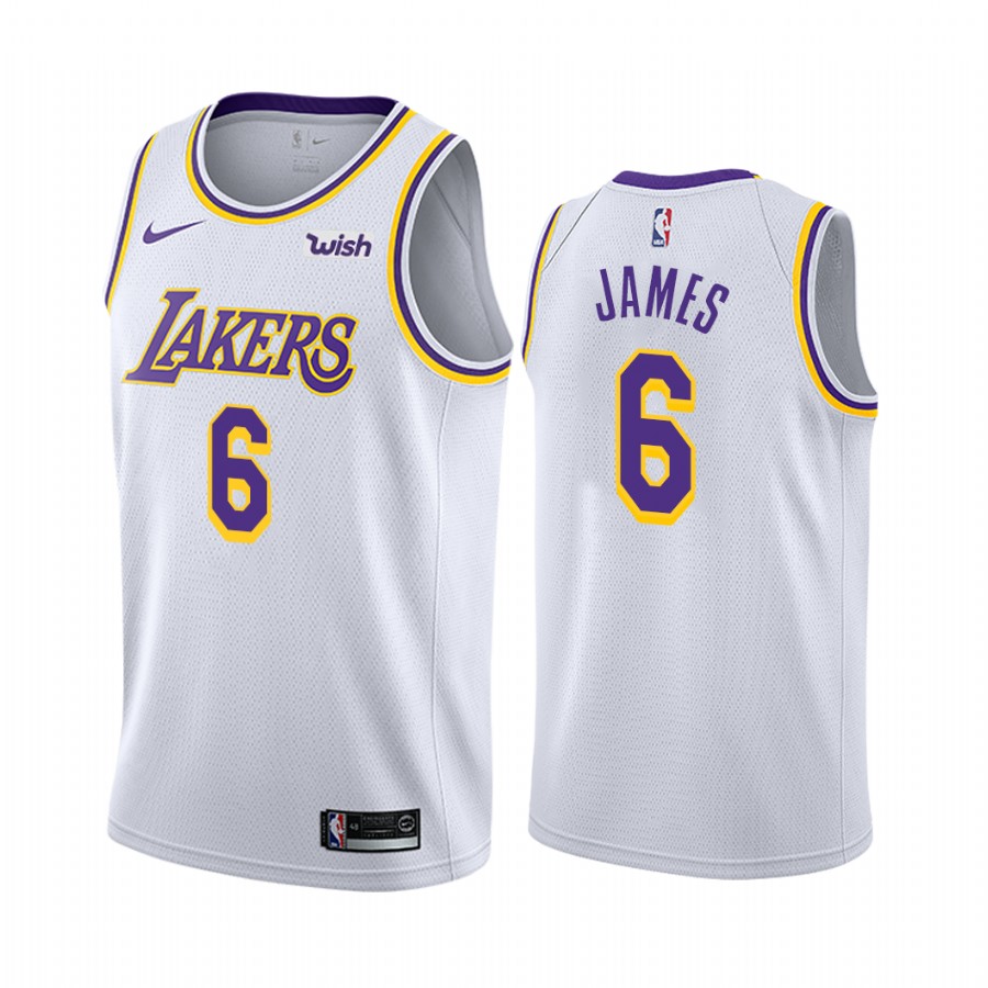LeBron James Los Angeles Lakers 2021-22 Association Edition White #6 Jersey Change Number