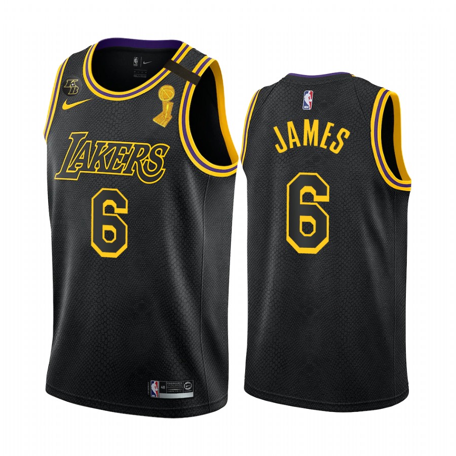 LeBron James Los Angeles Lakers 2021-22 Mamba Inspired Black #6 Jersey Change Number
