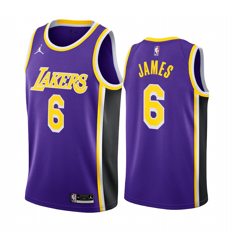 LeBron James Los Angeles Lakers 2021-22 Statement Edition Purple #6 Jersey Change Number