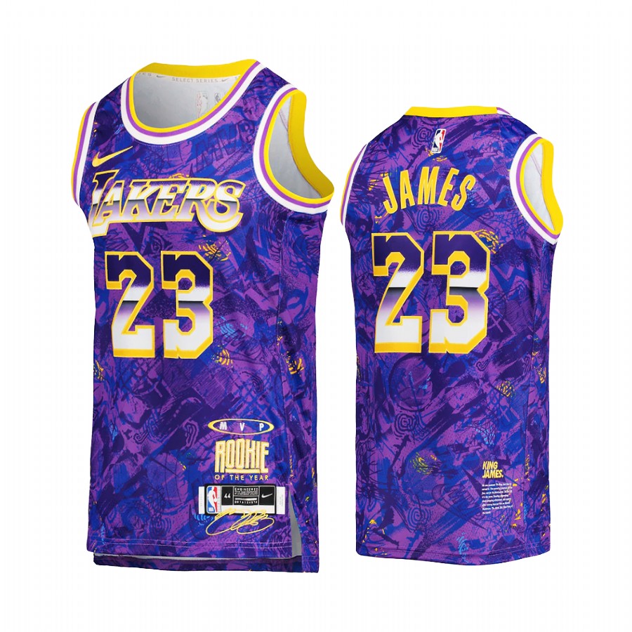 LeBron James Los Angeles Lakers MVP Rookie of the Year Purple Jersey Select Series