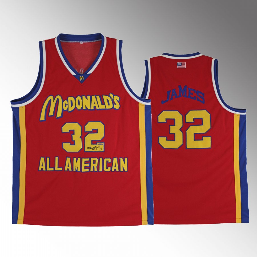 LeBron James McDonalds All-American #32 Red Jersey Throwback