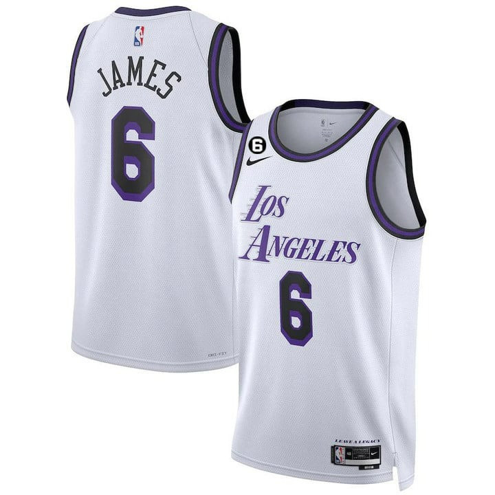 LeBron James Men's Los Angeles Lakers 2023 Collection City Jersey - All Stitched