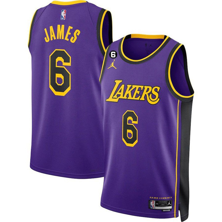 LeBron James Men's Los Angeles Lakers 2023 Collection Statement Jersey - All Stitched
