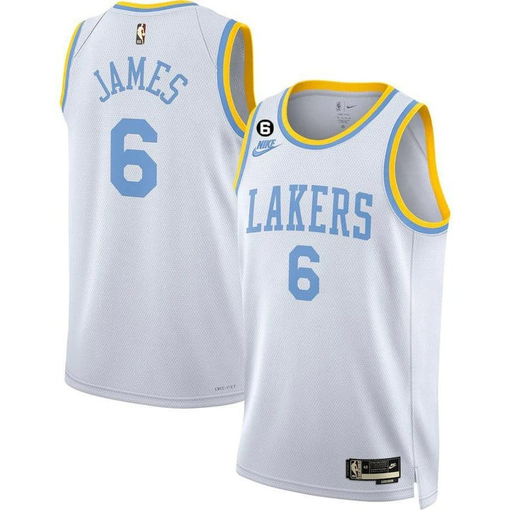 LeBron James Men's Los Angeles Lakers 2023 Collection White Classic Jersey - All Stitched