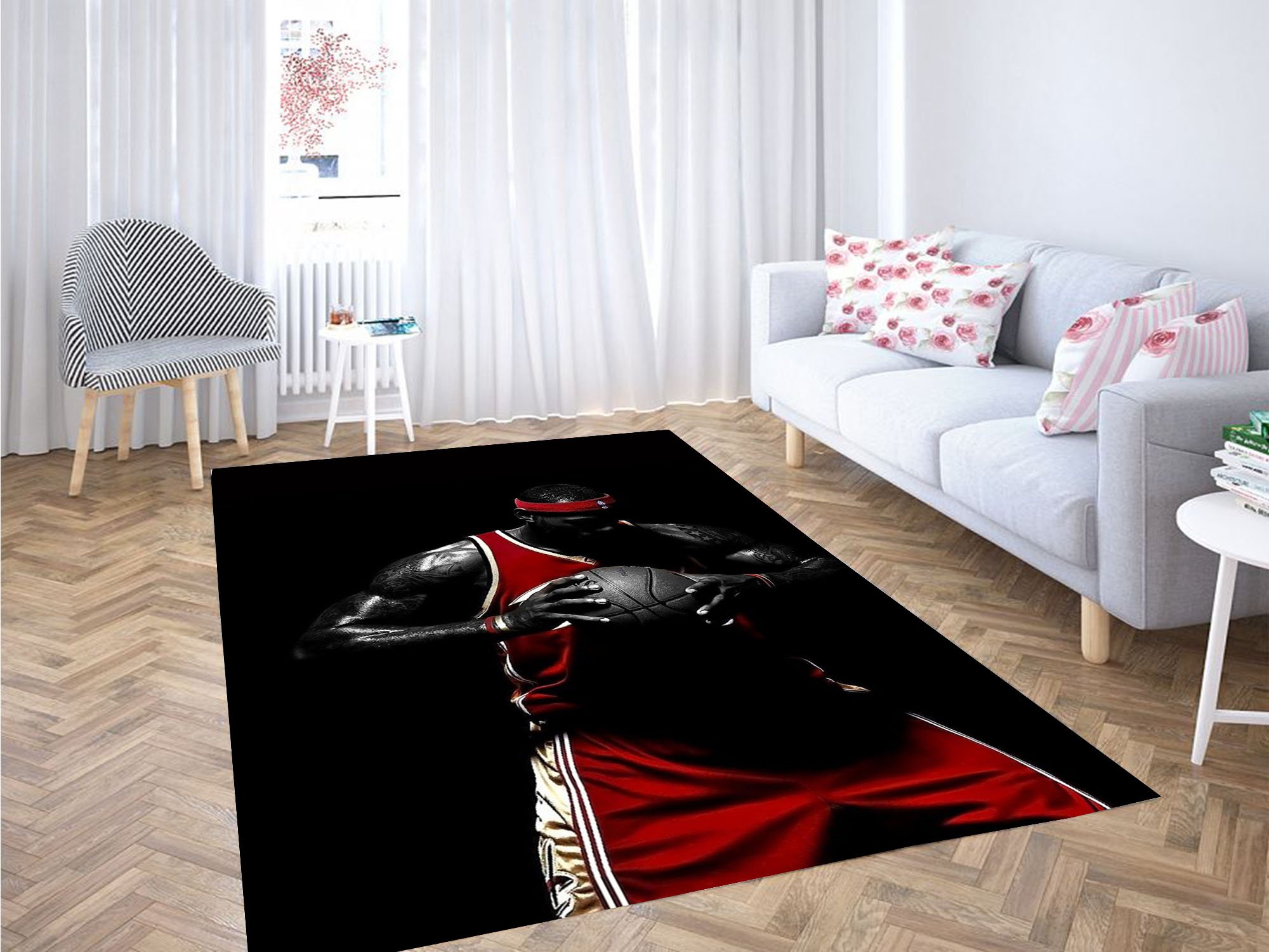 Lebron James Player Nba Carpet Rectangle Rug