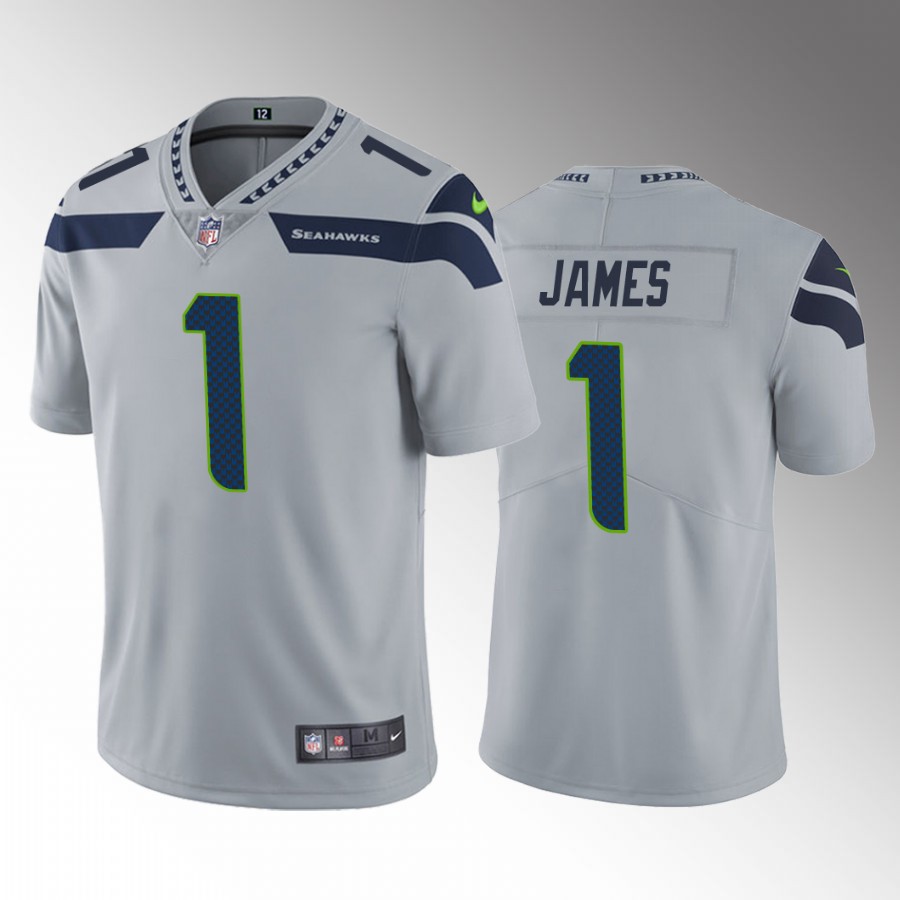LeBron James Seattle Seahawks #1 Gray Jersey Vapor Untouchable