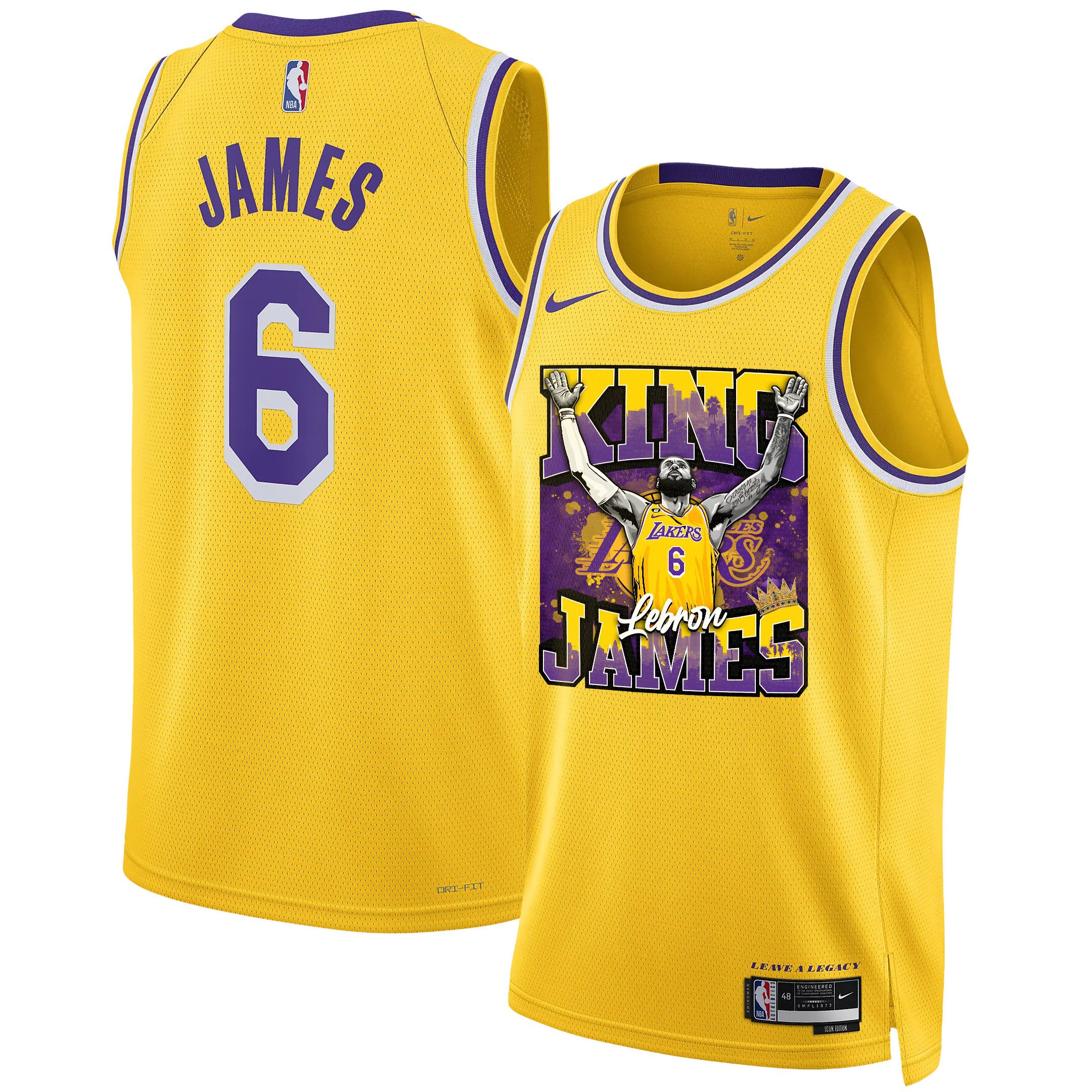 LeBron James The King In Los Angeles Lakers 2022-23 Jersey – Screen Print Graphics