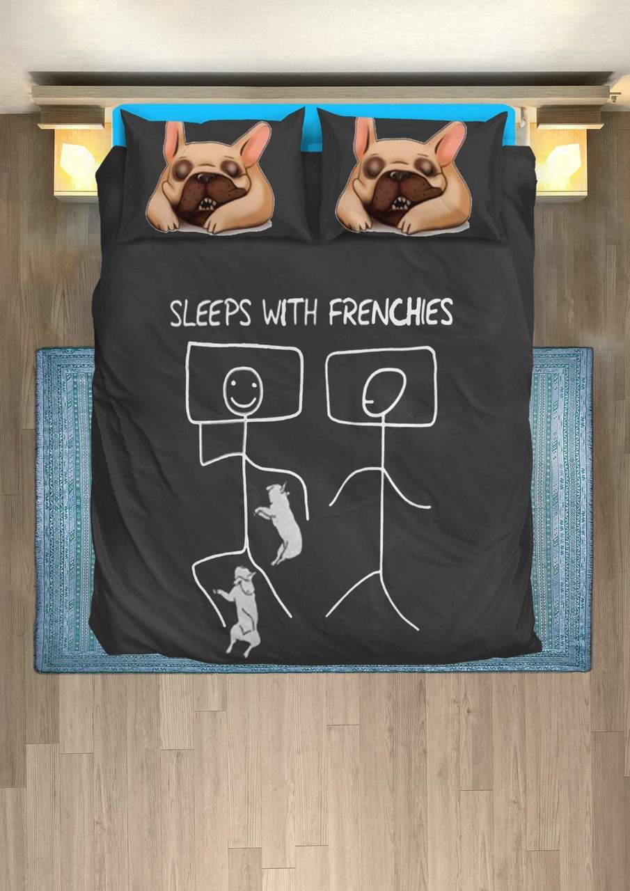 Leeps With Frenchie 3D Customized Duvet Cover Bedding Set