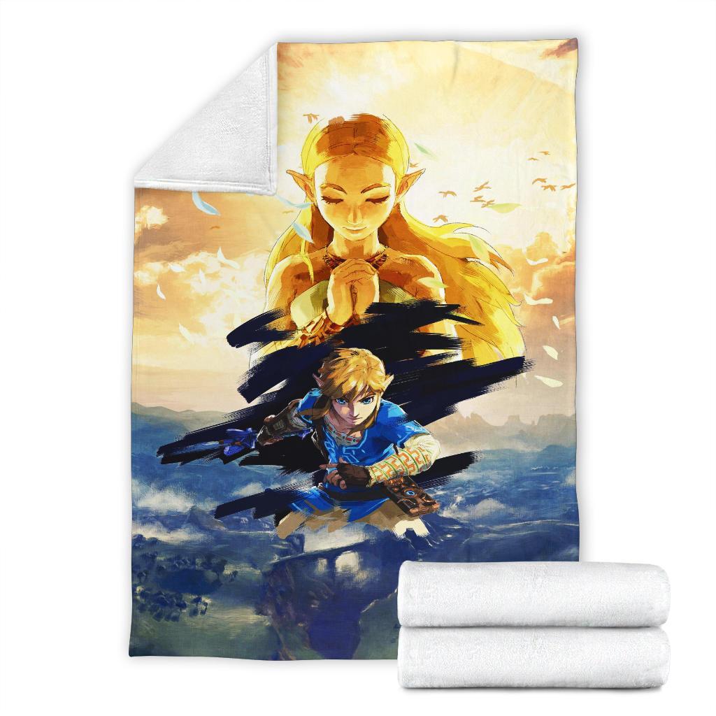 Legend Of Zelda Breath Of The Wild Sherpa Blanket Cozy Blanket Fleece Blanket