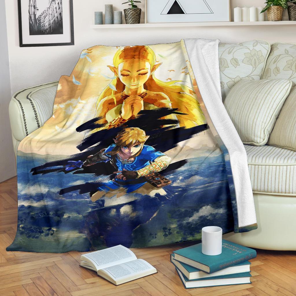Legend Of Zelda Breath Of The Wild Sherpa Blanket Cozy Blanket Fleece Blanket