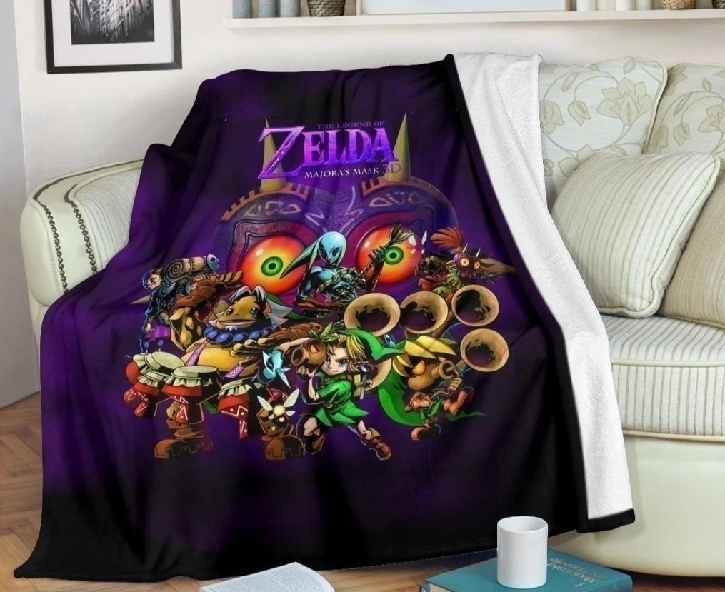 Legend Of Zelda Majoras 3d Full Character Sherpa Blanket Cozy Blanket Fleece Blanket