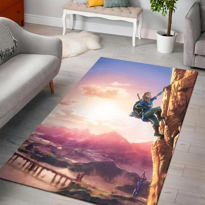 Legend Zelda Breath Wild Rectangle Rug – Custom Size And Printing