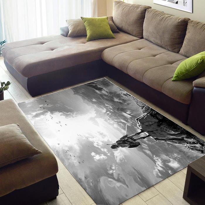 Legend Zelda Wild Black Rectangle Rug – Custom Size And Printing