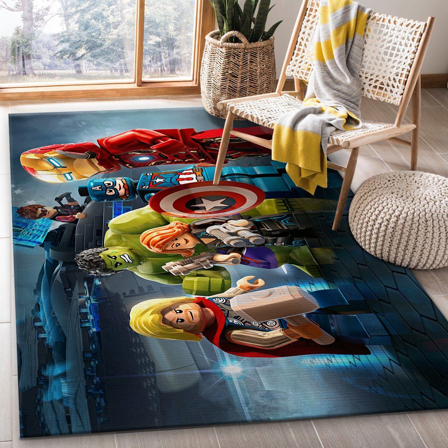 Lego Marvels SuperHeros Rectangle Rug – Custom Size And Printing