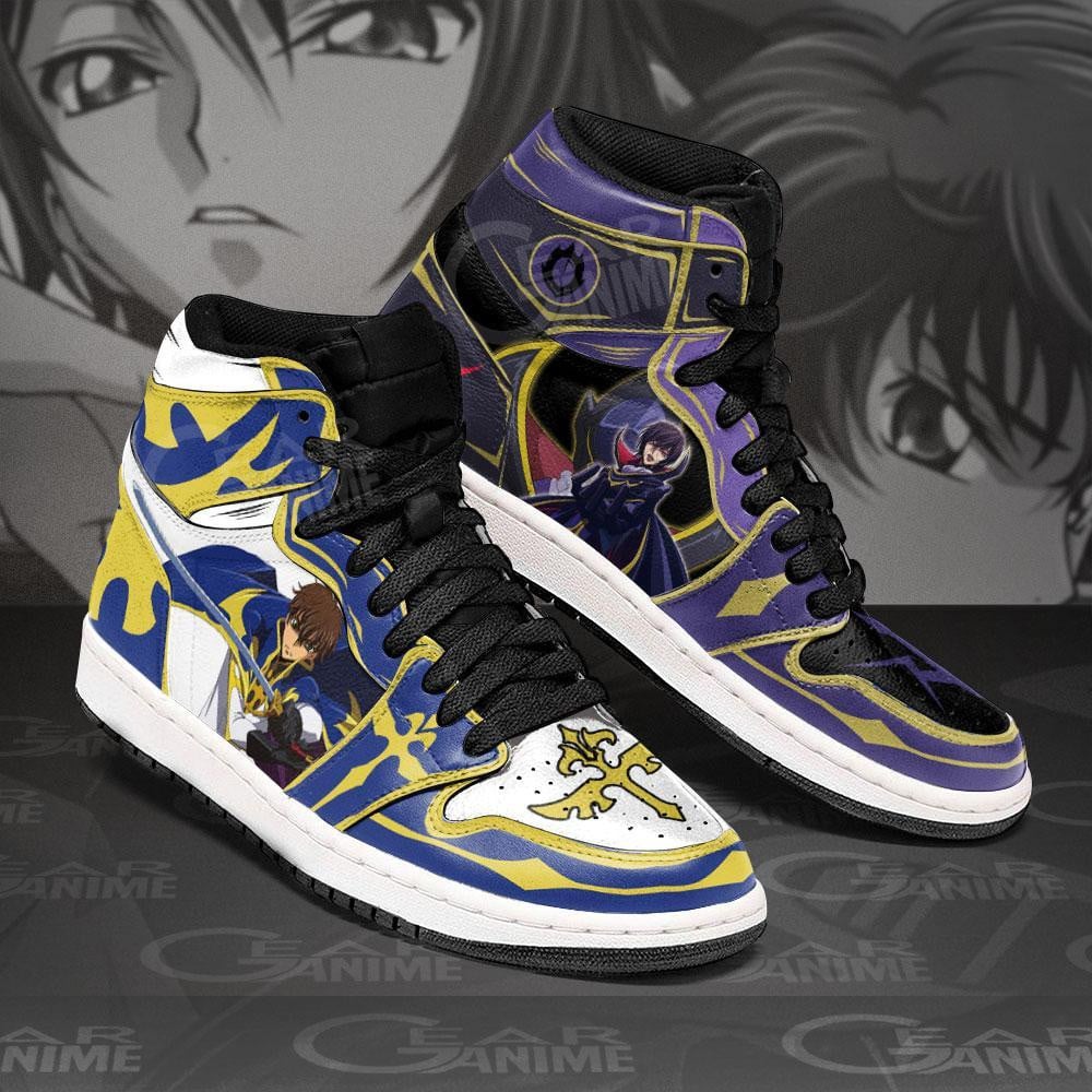 Lelouch and Suzaku JD1s Sneakers Anime Code Geass Shoes, Air Jordan Hightop