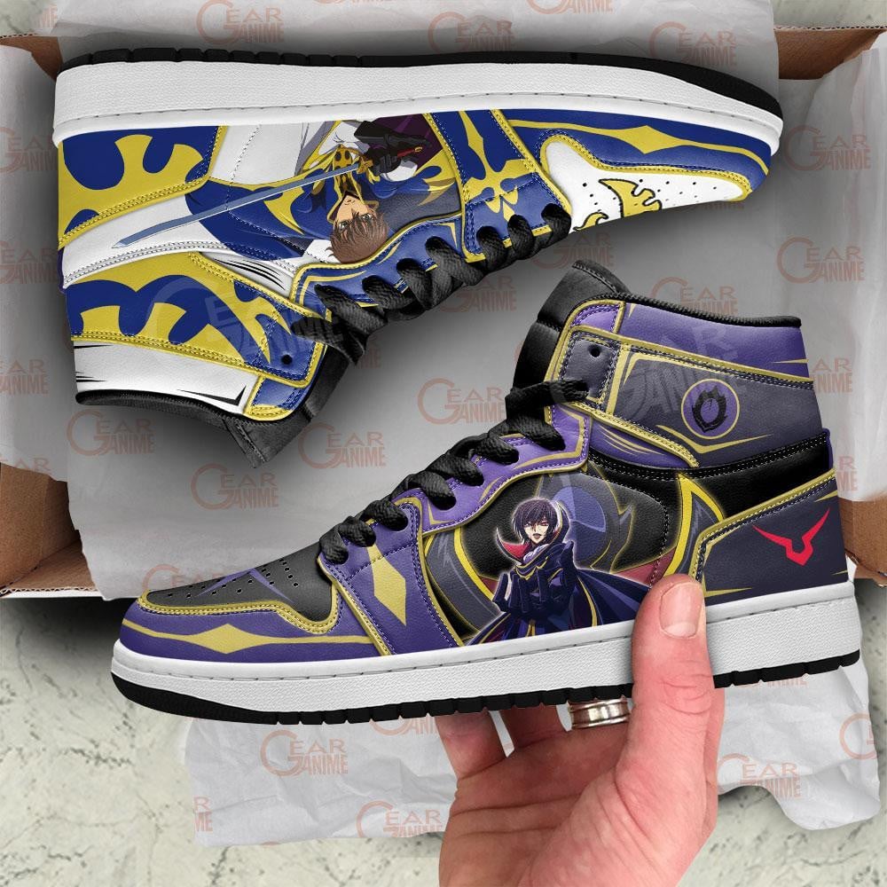Lelouch and Suzaku JD1s Sneakers Anime Code Geass Shoes, Air Jordan Hightop