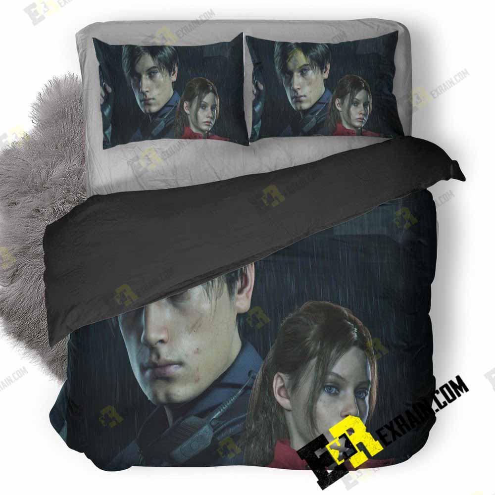 Leon And Claire In Resident Evil Is 3D Customized Duvet Cover Bedding Set