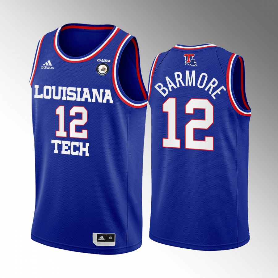 Leon Barmore Louisiana Tech Bulldogs Blue Jersey College Retired Number