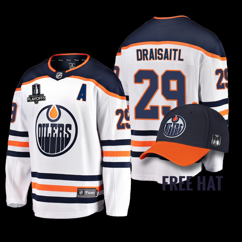 Leon Draisaitl Edmonton Oilers 2022 Pacific Conference Champions White Away Jersey