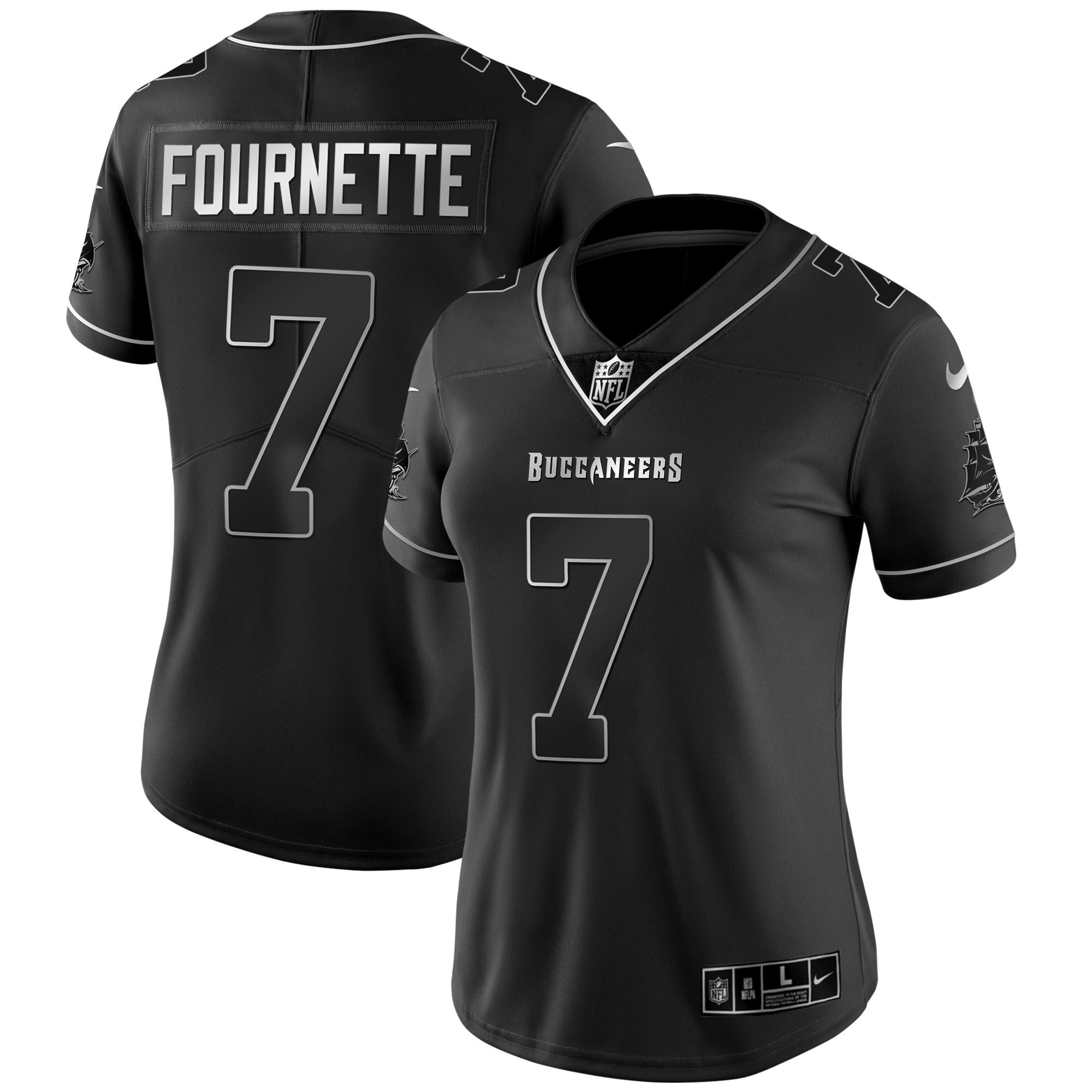 Leonard Fournette Women's Tampa Bay Buccaneers Vapor Gold Black Silver Jersey - All Stitched 