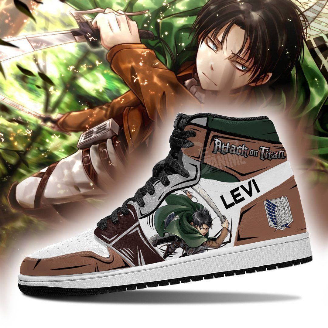 Levi Ackerman Attack On Titan Anime 1 High Top Air Jordan Sneaker, Air Jordan Hightop