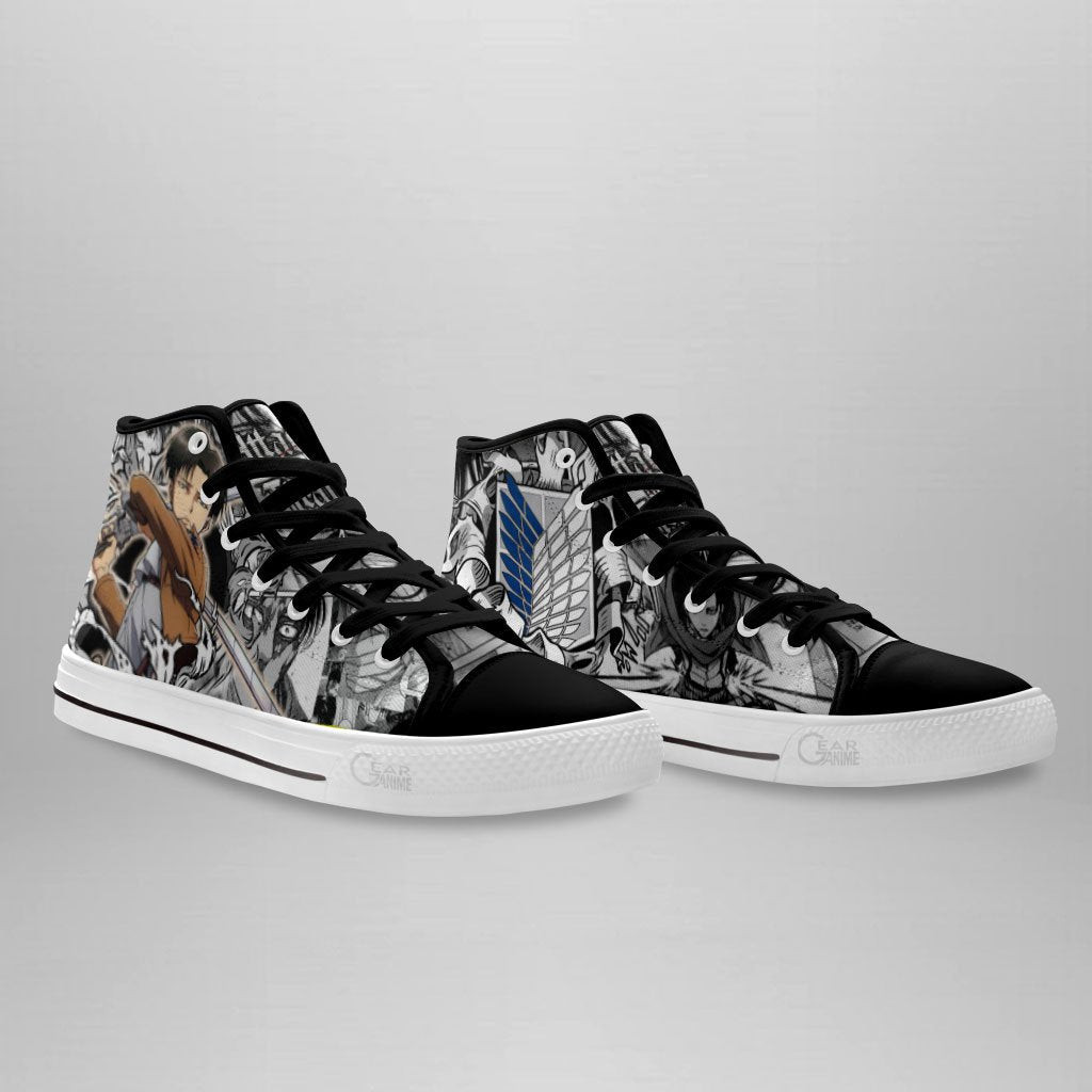 Levi Ackerman High Top Shoes Custom Anime Attack On Titan Sneakers