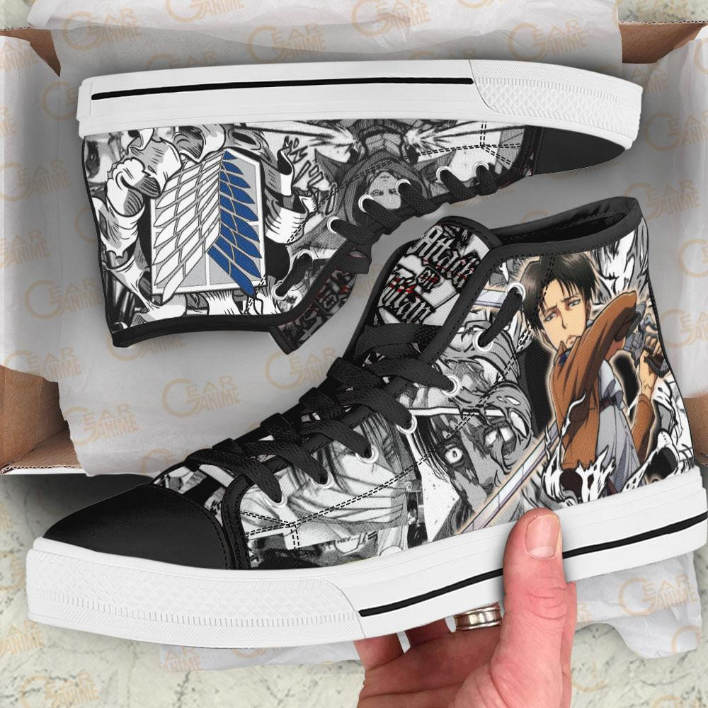 Levi Ackerman High Top Shoes Custom Anime Attack On Titan Sneakers