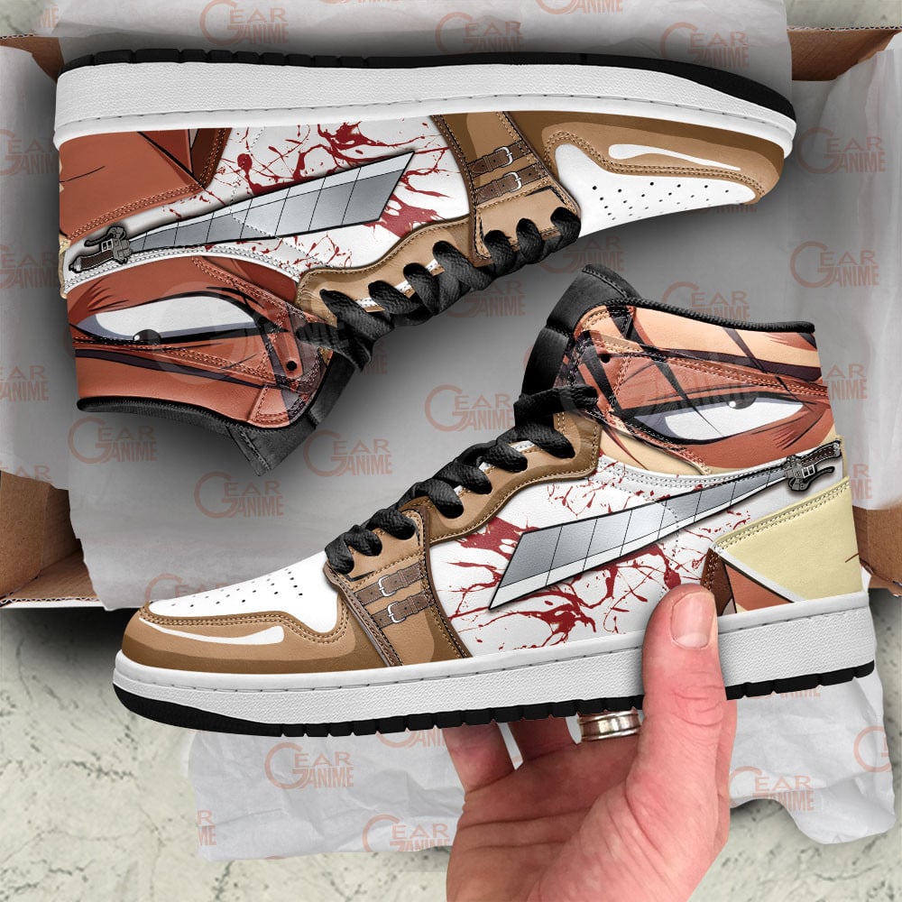 Levi Ackerman JD1s Sneakers Attack On Titan Anime Shoes, Air Jordan Hightop