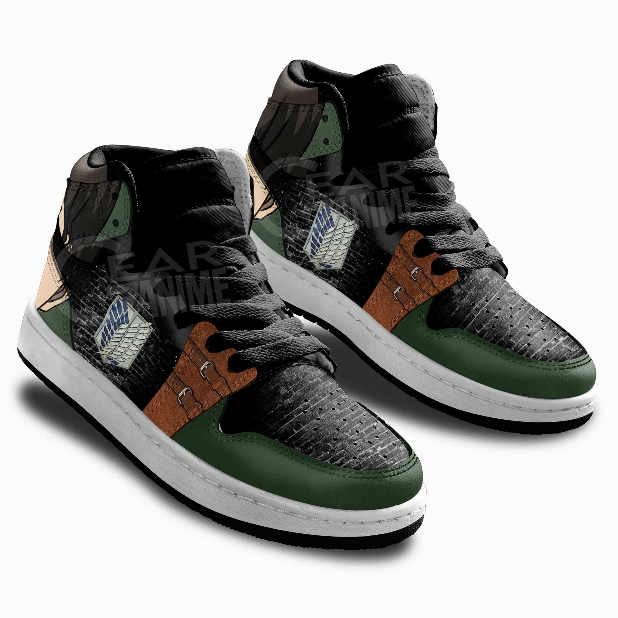 Levi Ackerman Kids Sneakers Attack On Titan Anime Kids Shoes