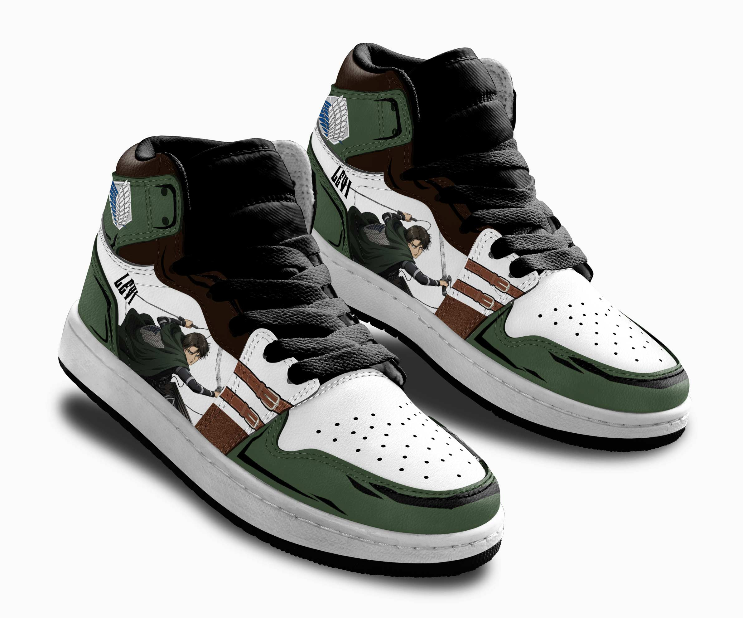 Levi Ackerman Kids Sneakers Custom Anime Attack On Titan Shoes For Kids